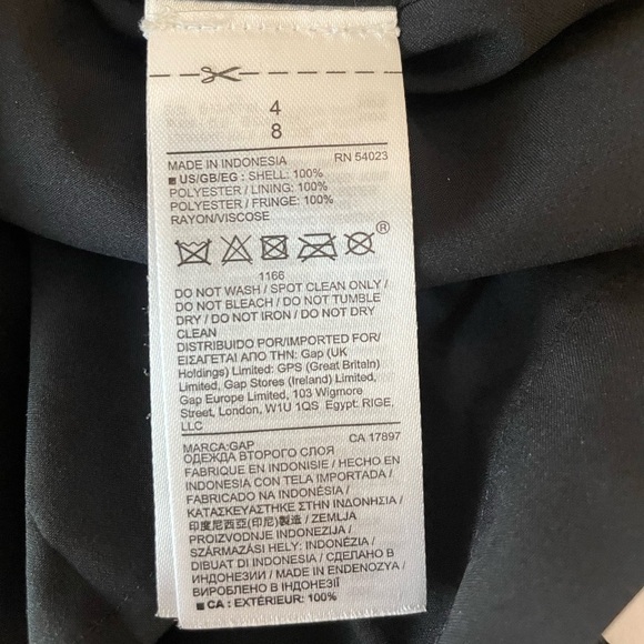 GAP All Over Fringe Satin Mini Skirt Black Sz 4 Party Cocktail Dancing Boho Chic - Picture 11 of 13